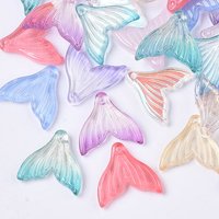 Mermaid Fishtail Transparent Spray Painted Glass Pendants
