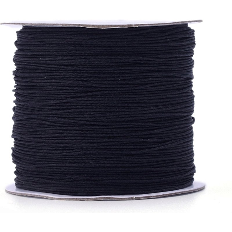 Fil de nylon pour création de bijoux tissés sur mesure, noir, 0.6mm — Chaînes, fils et cordons