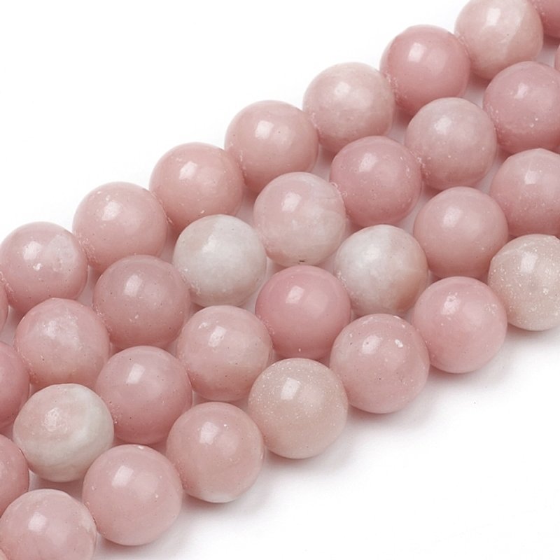 Brins de Perles d'Opale Rose Naturelle, Ronde, 8mm, 15 pouces — Perles à bijoux