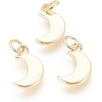 Brass Moon Charm with Jump Ring, 18K Gold Plated — Charms & Pendants