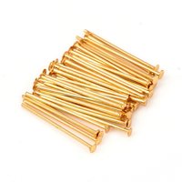 304 Stainless Steel Flat Head Pins, 18K Gold Plated, 15.5x0.6mm