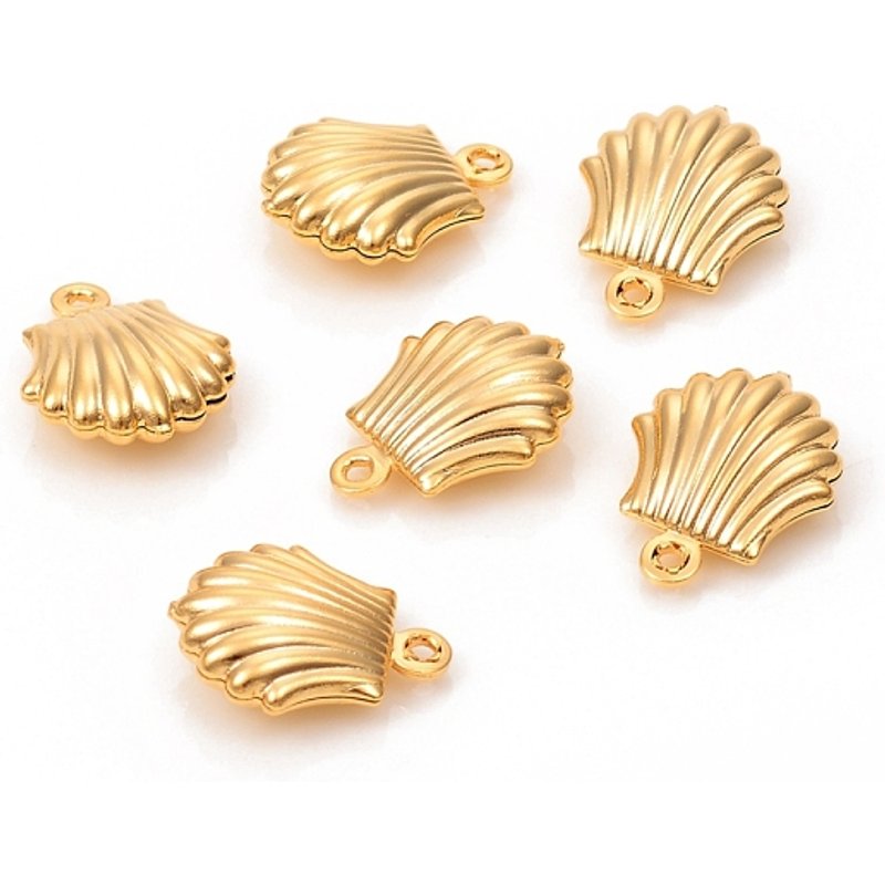 Pendentif en Acier Inoxydable 304, Forme de Coquille Creuse, Doré — Breloques et pendentifs