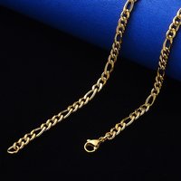 PVD Vacuum Plating 304 Stainless Steel Figaro Chain Necklace