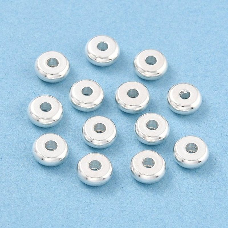 Perles Espacées Rondes Plates en Acier Inoxydable 304, Argent, 4x1.2mm — Perles à bijoux