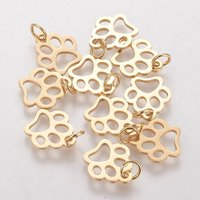 Pendentif empreinte de patte de chien en acier inoxydable 304 — Breloques et pendentifs