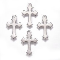 201 Stainless Steel Cross Pendants, Laser Cut, Tarnish Resistant — Charms & Pendants