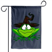 Drapeau de jardin Amphibian Frog Witch par Printerval — Drapeaux décoratifs