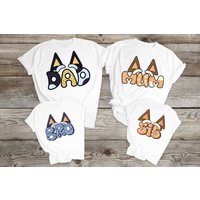 T-shirt assorti de la famille Bluey