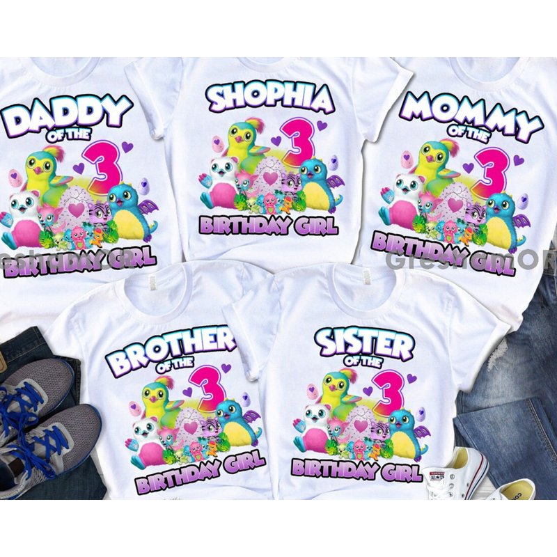 T-shirt d'anniversaire Hatchimal pour hommes - T-shirt personnalisé