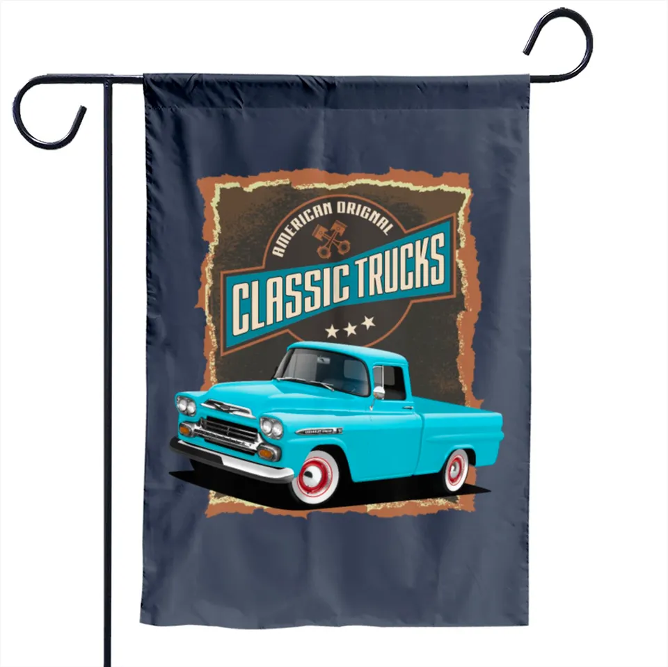1957 Blue Classic Trucks Garden Flag 11.8" x 17.7" Navy — Decorative Flags