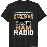 Ne sous-estimez jamais un vieil homme avec un T-shirt radio amateur — T-shirts pour hommes