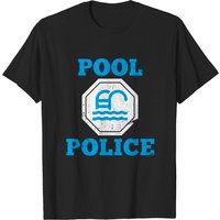 Pool Police Vintage T-shirt for Men in Black