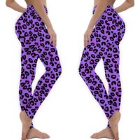 Leggings pour femmes à motifs léopard violet