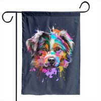Drapeau de jardin Australian Shepherd Splash Art — Drapeaux décoratifs