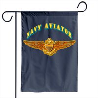 Drapeau de jardin Aviator - Emblème - Marine - Impression recto-verso