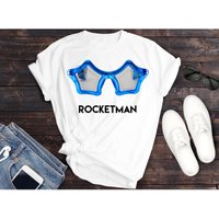 Elton John Rocketman Concert Shirt for Men in Blue — Mens T Shirts