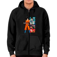 Hoodie zippé Dragon Ball Super Goku avec panneaux de personnage — Sweats à capuche pour hommes