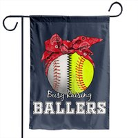 Drapeau de jardin Busy Raising Ballers Softball Baseball