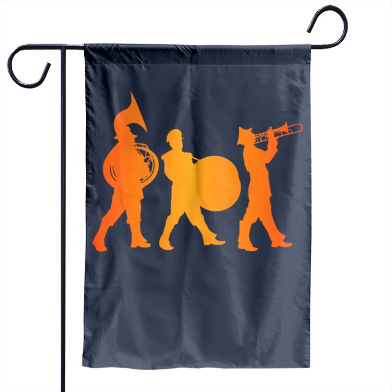 Silhouette of a Marching Band Garden Flag — Decorative Flags