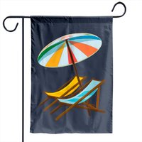 Drapeau de jardin Chaise de plage avec pare-soleil