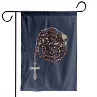 Drapeau de jardin Sainte Marie avec chapelet noir — Drapeaux décoratifs