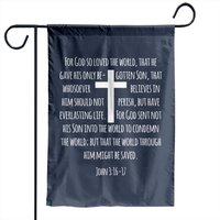 John 3:16 Christian Cross Bible Verse Garden Flag — Decorative Flags