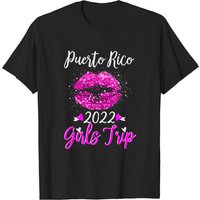 Puerto Rico Girls Trip 2022 Vacation Pink Lips T-Shirt for Men