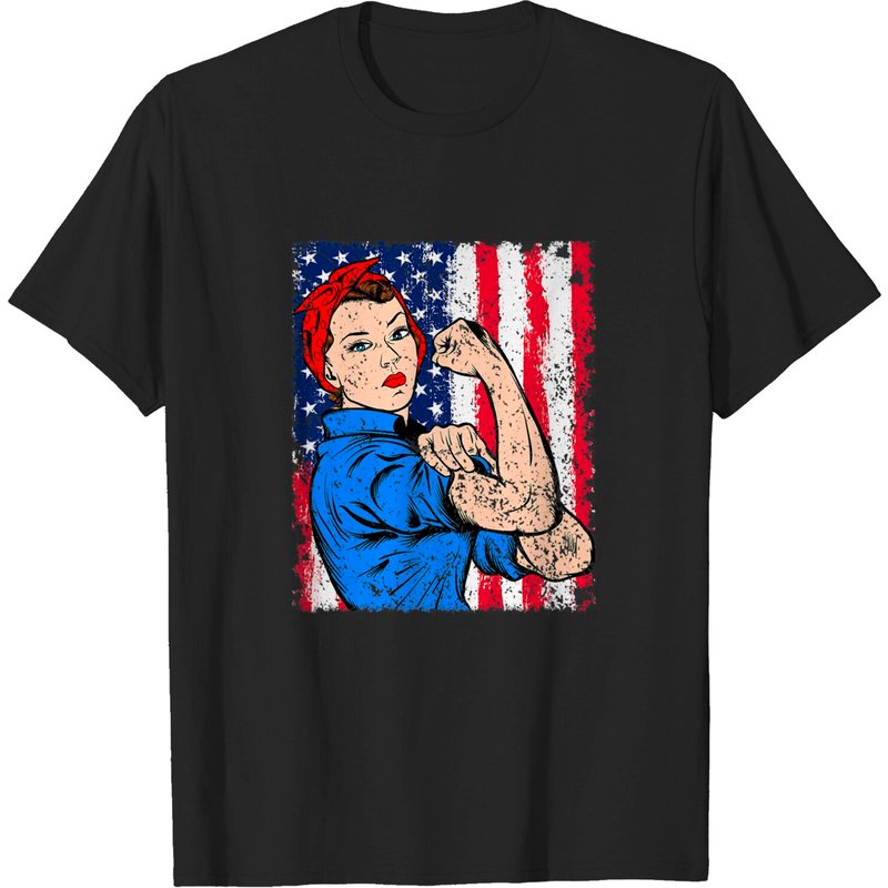 T-shirts Rosie The Riveter Drapeau Patriote des États-Unis pour Hommes — T-shirts pour hommes