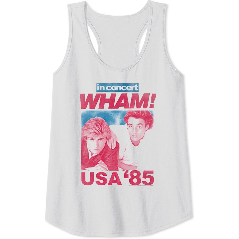 Wham In Concert George Michael Andrew Ridgeley Adult Tank Top