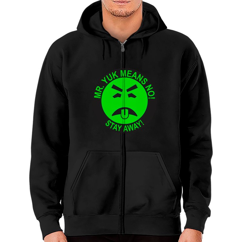 Mr. Yuk Means No! Restez à l'écart - Hoodie zippé unisexe — Sweats à capuche pour hommes