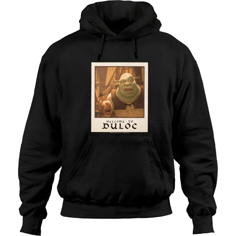 Hoodie Shrek Bienvenue à Duloc Shrek et Donkey Polaroid — Sweats à capuche pour hommes