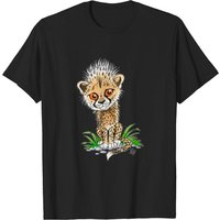 Cheetah Cub T-Shirt for Men in Black