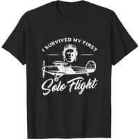 T-shirt pilote J'ai survécu à mon premier vol en solo pour hommes