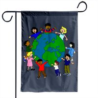 Drapeau de jardin Enfants du monde - Impression double face — Drapeaux décoratifs