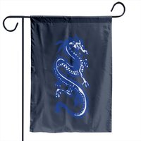 Chinese Blue Dragon Garden Flag - Double-Sided Print