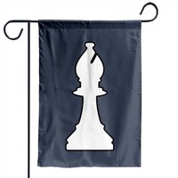 White Silhouette Chess Piece Remix – Bishop Garden Flag — Decorative Flags