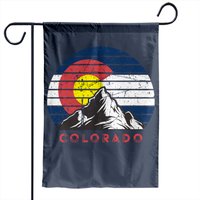 Colorado Flag Mountains Vintage Sunset Garden Flag