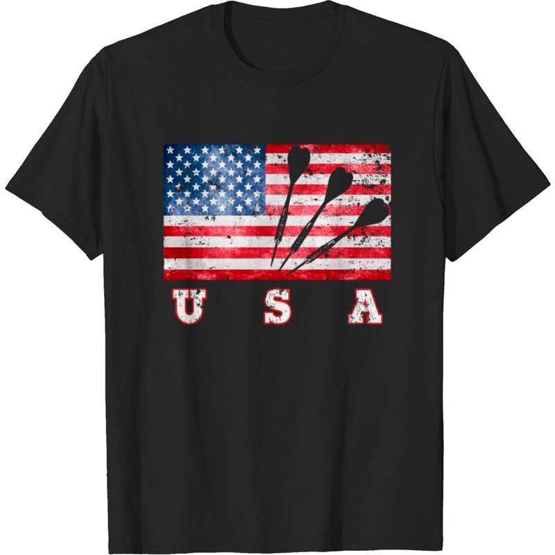 T-shirt USA Darts pour hommes en noir — T-shirts pour hommes