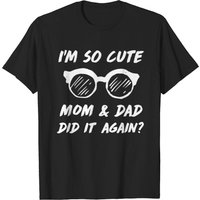 T-shirt Je Suis Trop Mignon Grand Frère pour Hommes en Noir