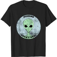 T-shirt Distressé Humans Aren't Real pour Hommes