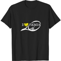 T-shirt I Love Tennis pour hommes en noir