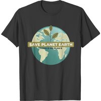 T-shirt Save Planet Earth pour hommes en noir