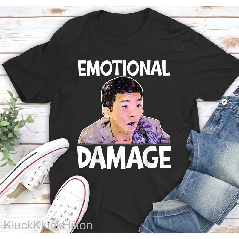 T-shirt Émotionnel Dommages pour Hommes en Noir — T-shirts pour hommes