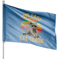 Drapeaux de Maison Vintage Raccoon Camping Live Fast Eat Trash