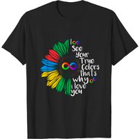 T-shirt I See Your True Color Infinity Rainbow Neurodiversity — T-shirts pour hommes