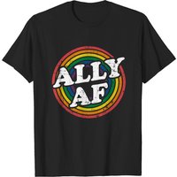 Ally AF Rainbow Flag LGBT Pride Month Support T-Shirt for Men — Mens T Shirts