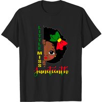T-shirt pour enfants Little Miss Juneteenth pour la fête de l'Histoire noire