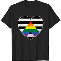 T-shirt Pride Heart Straight Ally - Design Ally Love