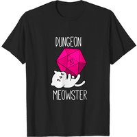 Dungeon Meowster Cat D20 Dice RPG Gamer T-Shirt for Men — Mens T Shirts