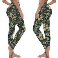 William Morris Golden Lily Floral Pattern Leggings for Women — Womens Leggings